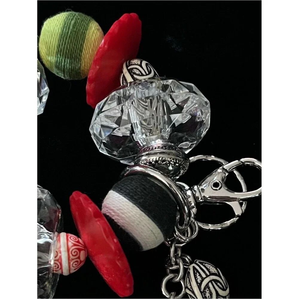 Nautical Charm Beaded Bracelet with Red Anchor